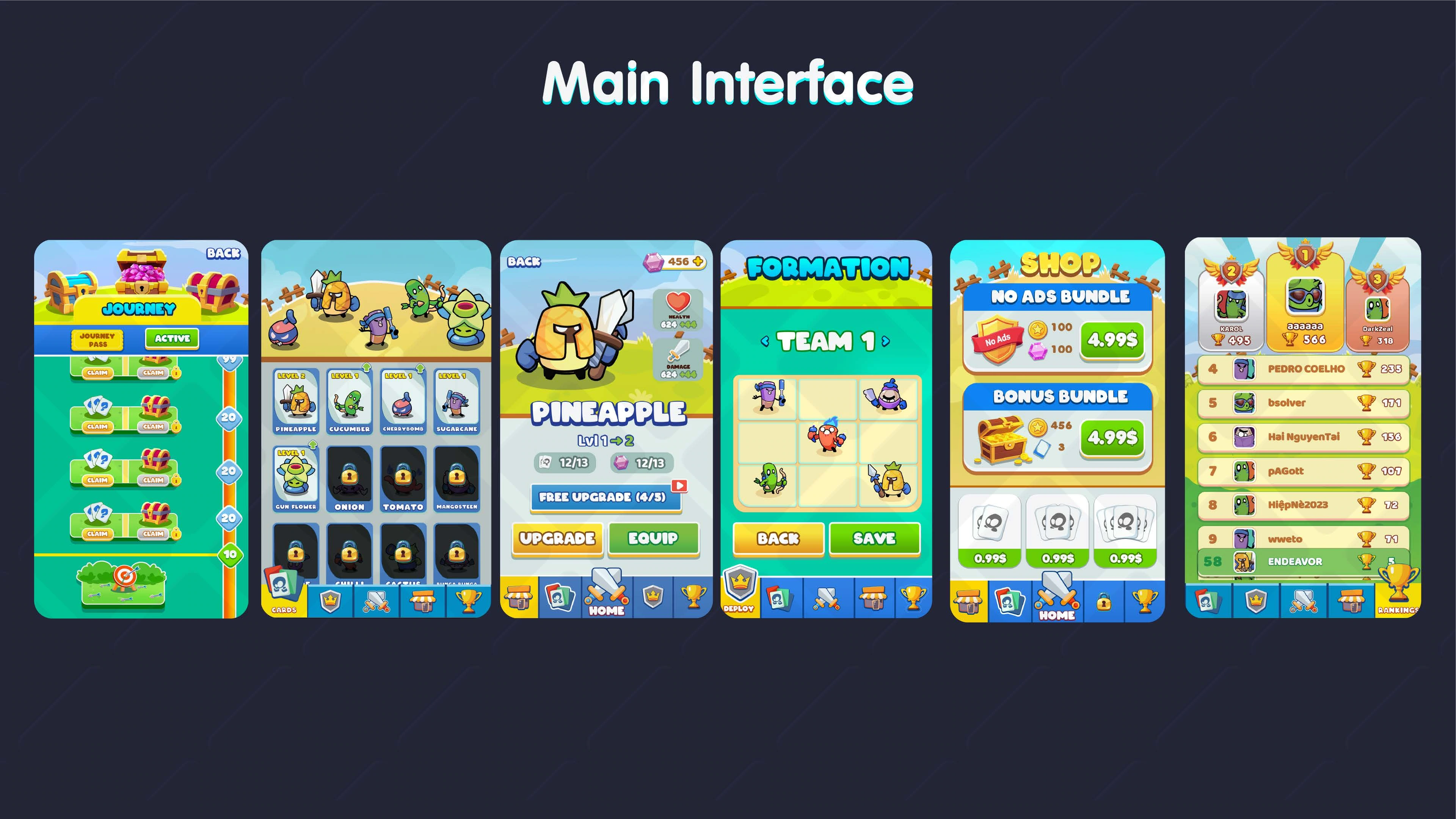 Juicy Clash — Main interface